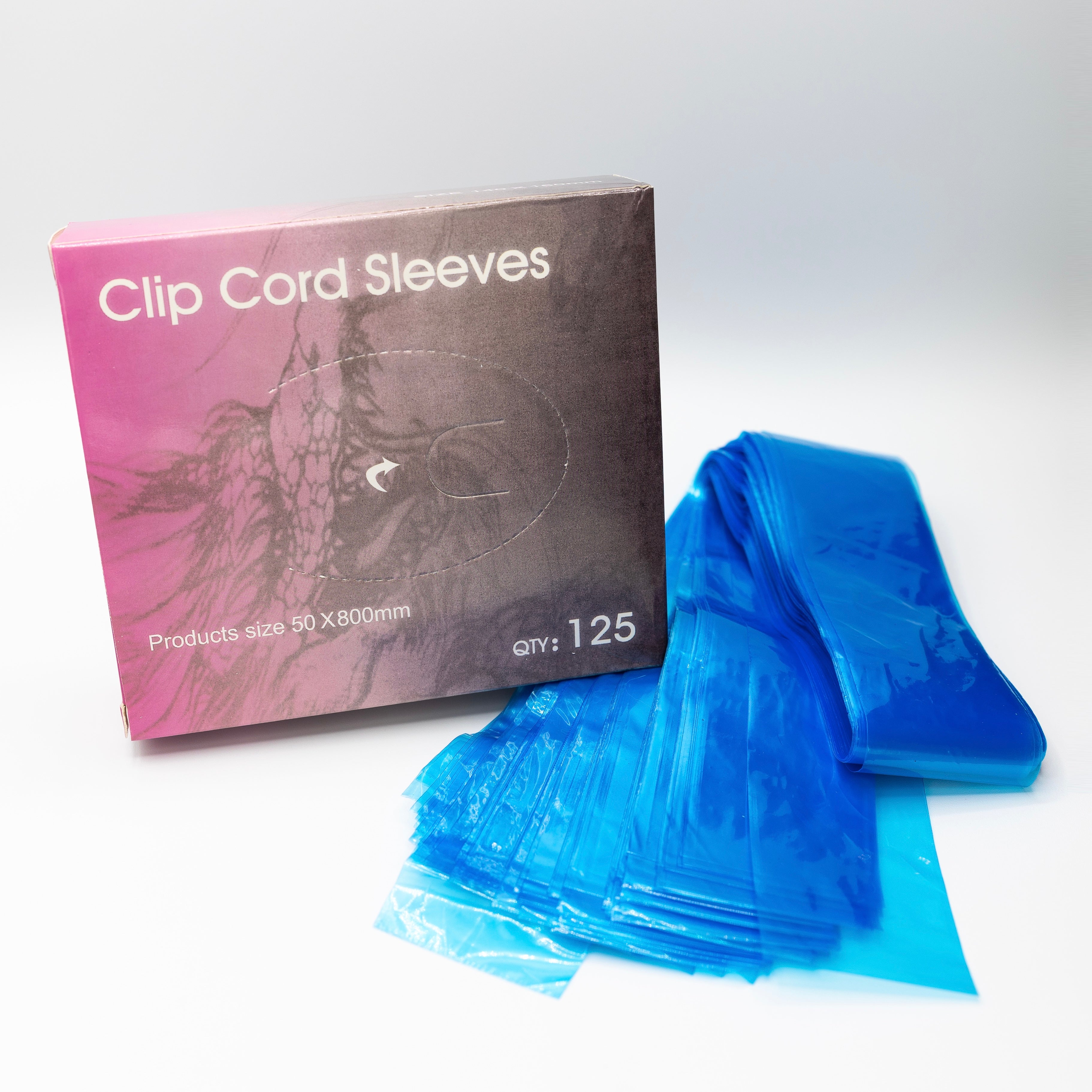 DISPOSABLE TATTOO MACHINE CLIP CORD SLEEVES (125 Pieces)
